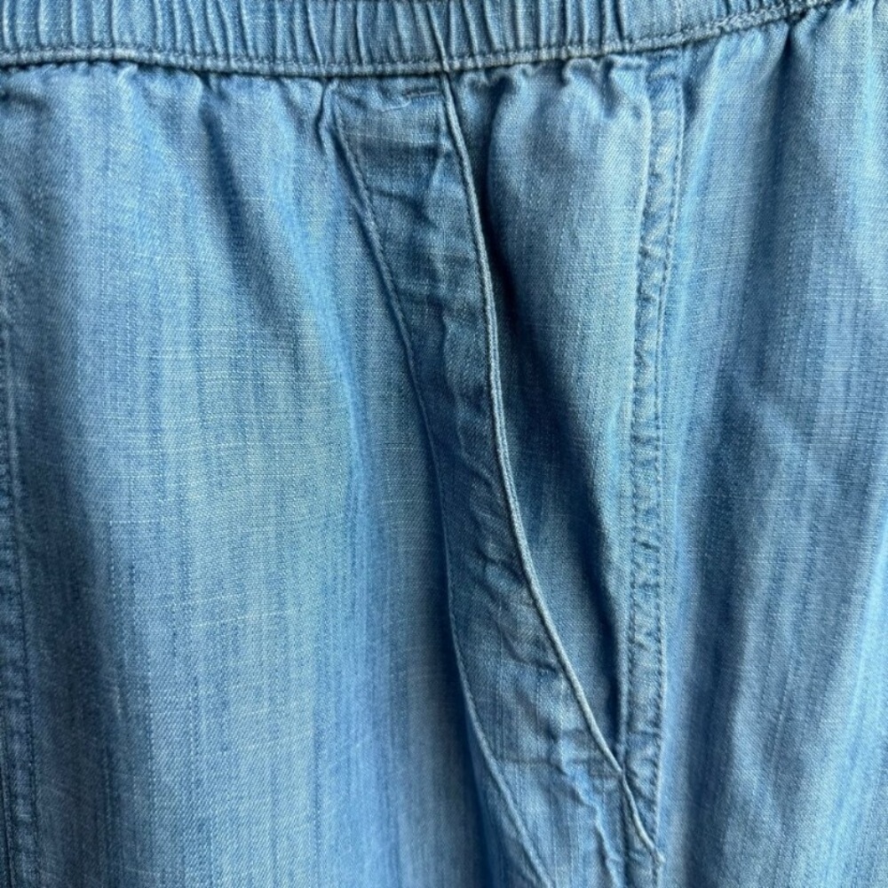Lands' End Blue Wide-Leg Drawstring Pants - Picture 3 of 7